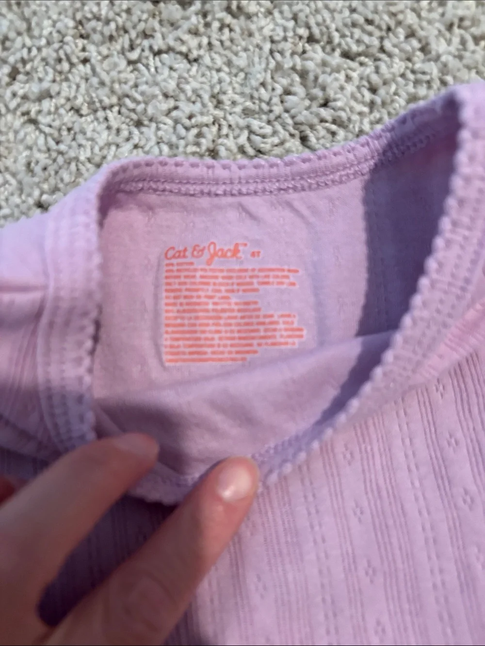 Girls' Lavender Long-Sleeve Tops - Horse Graphic & Ruffle Hem